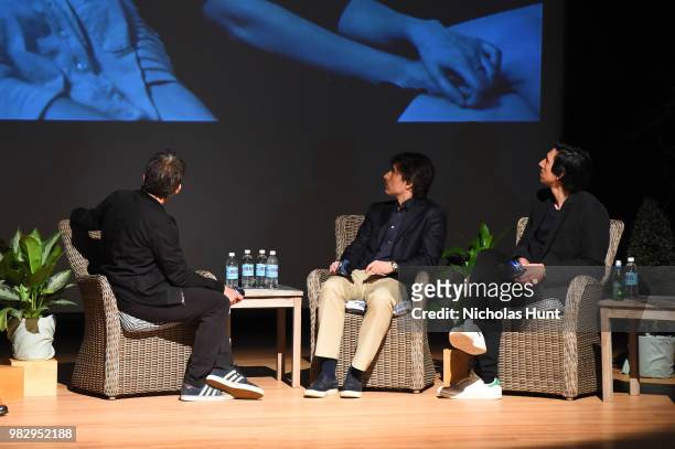 Ben Stiller, Noah Baumbach, and Adam Driver speak onstage during 'In Their Shoes' at the 2018 Nantucket Film Festival - Day 5 on June 24, 2018 in...