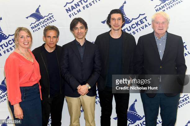 Mystelle Brabbee, Ben Stiller, Noah Baumbach, Adam Driver, and Chris Matthews attend 'In Their Shoes' at the 2018 Nantucket Film Festival - Day 5 on...