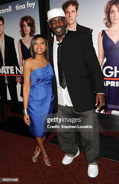 Actors Taraji P. Henson and Kevin Brown attend the premiere of "Date Night" at Ziegfeld Theatre on April 6, 2010 in New York City.