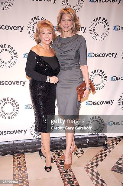 President & CEO, Paley Center for Media, Pat Mitchell , and TV news journalist, Paula Zahn attend the Paley Center for Media's 2010 gala at Cipriani...