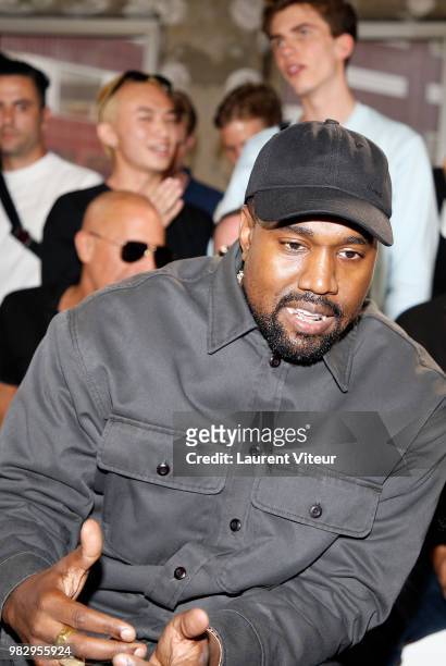 Kanye West attend the 1017 ALYX 9SM Menswear Spring/Summer 2019 show as part of Paris Fashion Week on June 24, 2018 in Paris, France.