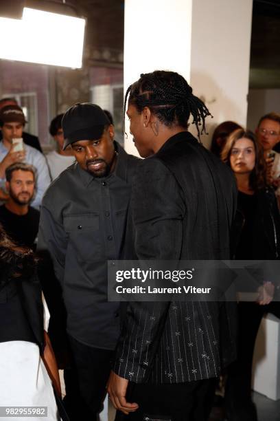 Kanye West attends the 1017 ALYX 9SM Menswear Spring/Summer 2019 show as part of Paris Fashion Week on June 24, 2018 in Paris, France.