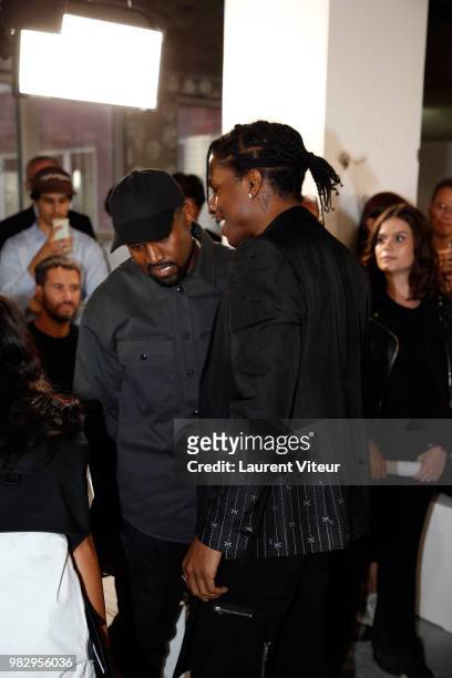 Kanye West attends the 1017 ALYX 9SM Menswear Spring/Summer 2019 show as part of Paris Fashion Week on June 24, 2018 in Paris, France.