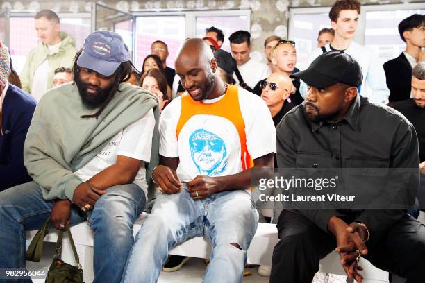 Virgil Abloh, Kanye West attends the 1017 ALYX 9SM Menswear Spring/Summer 2019 show as part of Paris Fashion Week on June 24, 2018 in Paris, France.