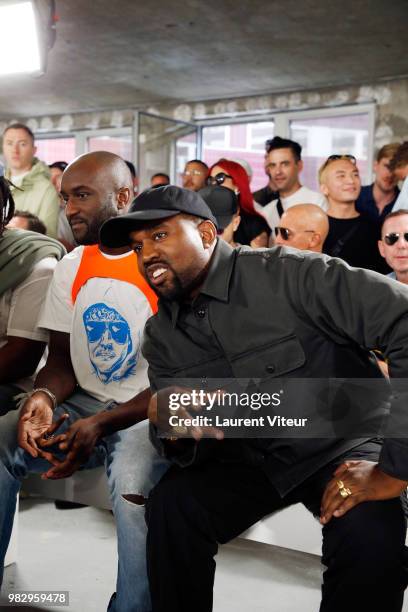 Virgil Abloh, Kanye WestKanye West attends the 1017 ALYX 9SM Menswear Spring/Summer 2019 show as part of Paris Fashion Week on June 24, 2018 in...