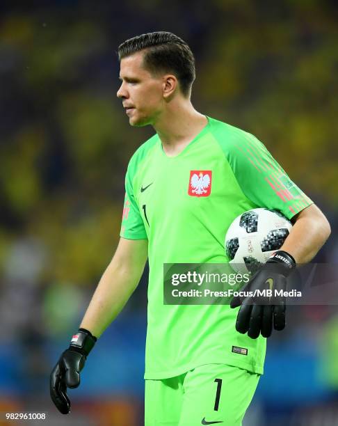 Wojciech Szczesny of Poland during the 2018 FIFA World Cup Russia group H match between Poland and Colombia at Kazan Arena on June 24, 2018 in Kazan,...