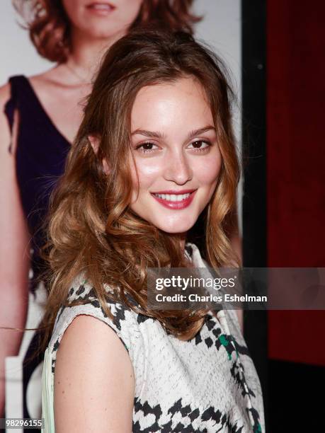 Actress Leighton Meester attends the premiere of "Date Night" at Ziegfeld Theatre on April 6, 2010 in New York City.