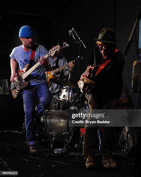 Musicians Toby Leaman and Scott McMicken of the band Dr. Dog perform at the Apple Store Soho on April 6, 2010 in New York City.