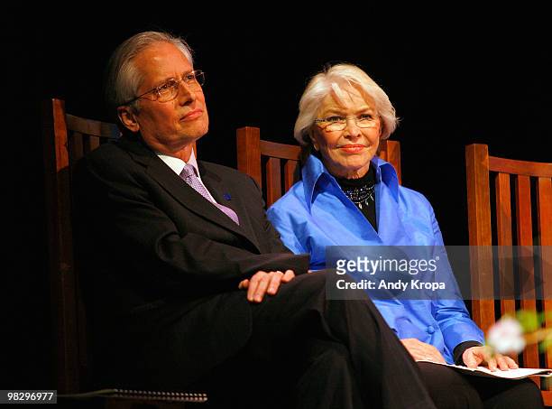 President of John Jay College of Criminal Justice Jeremy Travis and Ellen Burstyn attend the 2010 Justice Awards at the Gerald W. Lynch Theatre on...