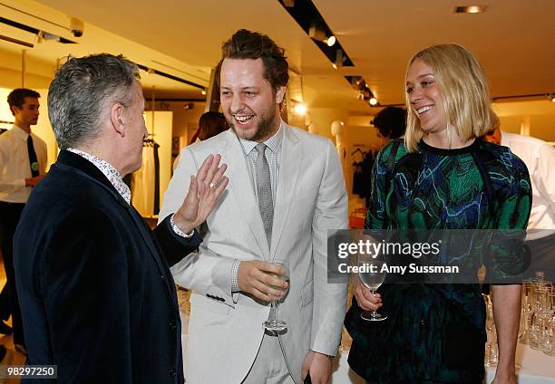 Barneys New York's creative director Simon Doonan, author Derek Blasberg and actress Chloe Sevigny attend the Book Party for Derek Blasberg's...