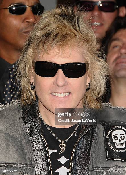 James Kottak of The Scorpions is inducted into the Hollywood RockWalk on April 6, 2010 in Hollywood, California.