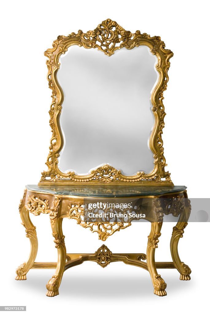 Antique Gold Mirror Furniture