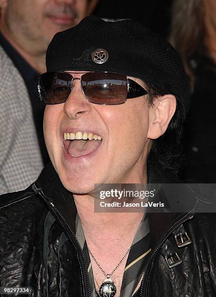 Klaus Meine of The Scorpions is inducted into the Hollywood RockWalk on April 6, 2010 in Hollywood, California.