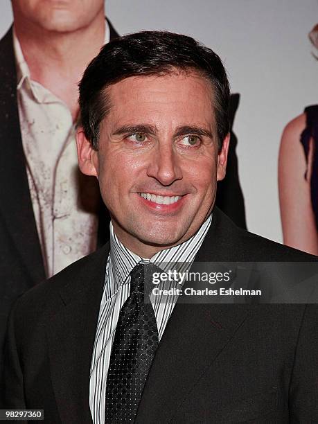 Actor Steve Carell attends the premiere of "Date Night" at Ziegfeld Theatre on April 6, 2010 in New York City.