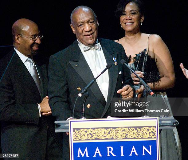 Philadelphia Mayor Michael Nutter and and Pamela Browner White present Bill Cosby, Ed.D. The Marian Anderson Award April 6 at The Kimmel Center for...