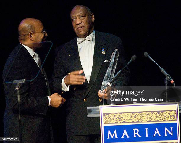 Philadelphia Mayor Michael Nutter presents Bill Cosby, Ed.D. The Marian Anderson Award April 6 at The Kimmel Center for the Performing Arts in...