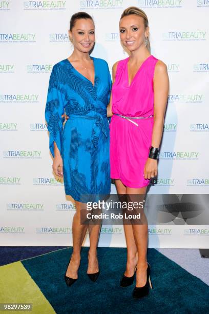 Sky Nellor and Giuliana Rancic attend the TRIA BEAUTY Blue Lounge launch party Pop-Up Boutique on April 6, 2010 in New York City.