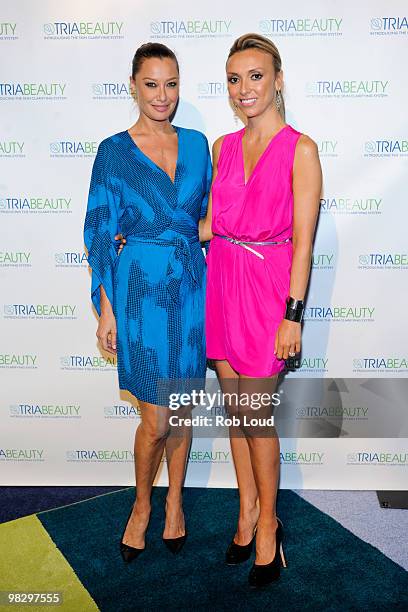 Sky Nellor and Giuliana Rancic attend the TRIA BEAUTY Blue Lounge launch party Pop-Up Boutique on April 6, 2010 in New York City.