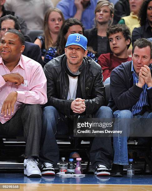 Donnie Wahlberg attends a game between the Boston Celtics and the New York Knicks at Madison Square Garden on April 6, 2010 in New York City.
