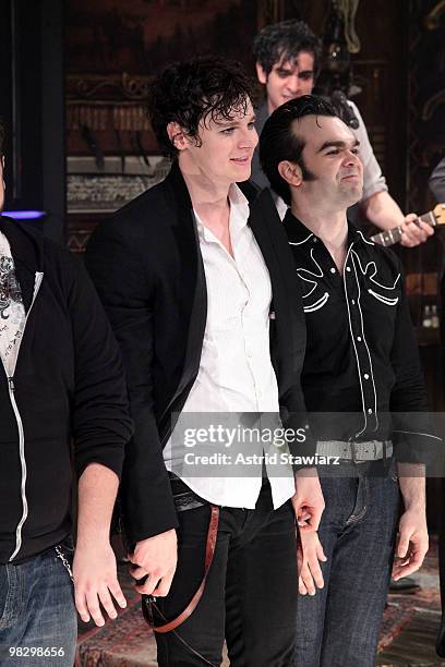 Actor Benjamin Walker performs during the opening night of "Bloody Bloody Andrew Jackson" at The Public Theater on April 6, 2010 in New York City.