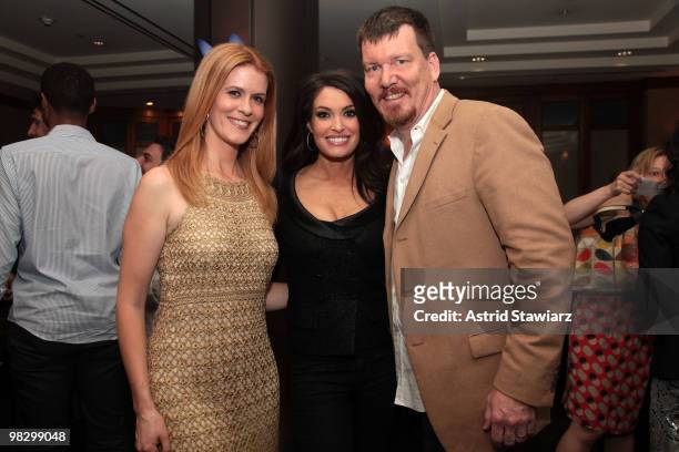 Alex McCord, Kimberly Guilfoyle and Simon Van Kempen pose for photos at the book launch for Alex McCord & Simon Van Kempen's "Little Kids, Big City:...