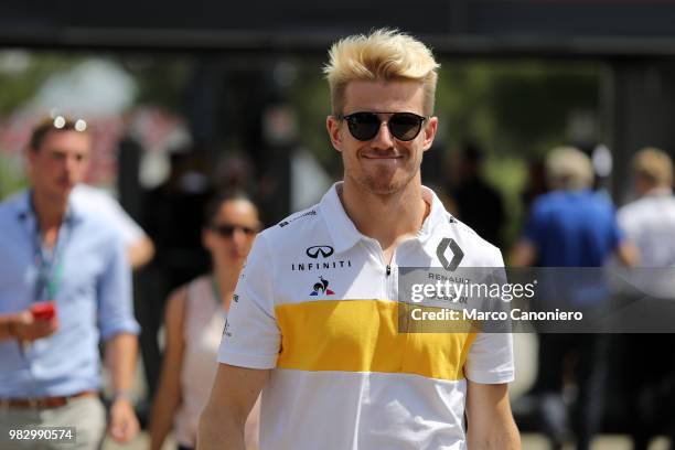 Nico Hulkenberg of Germany and Renault in the paddock during the Formula One Grand Prix de France.