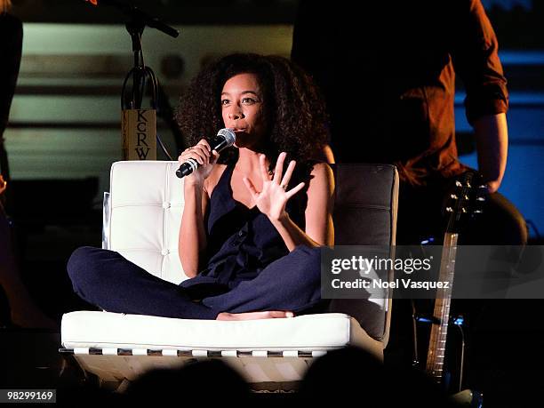 Corinne Bailey Rae performs a KCRW concert at the Vibiana on April 6, 2010 in Los Angeles, California.