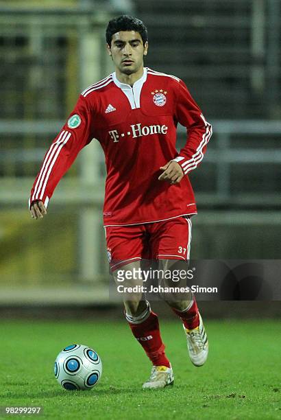Mehmet Ekici of Bayern controls the ball during the 3rd League match FC Bayern Muenchen II vs FC Ingolstadt at Gruenwalder Stadion on April 6, 2010...