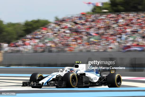 Sergey Sirotkin of Russia and Williams Martini on track during Formula One Gran Prix de France.