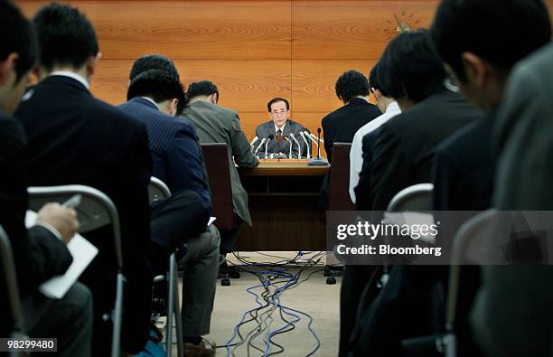 Masaaki Shirakawa, governor of the Bank of Japan, speaks during a news conference at the central bank's headquarters in Tokyo, Japan, on Wednesday,...