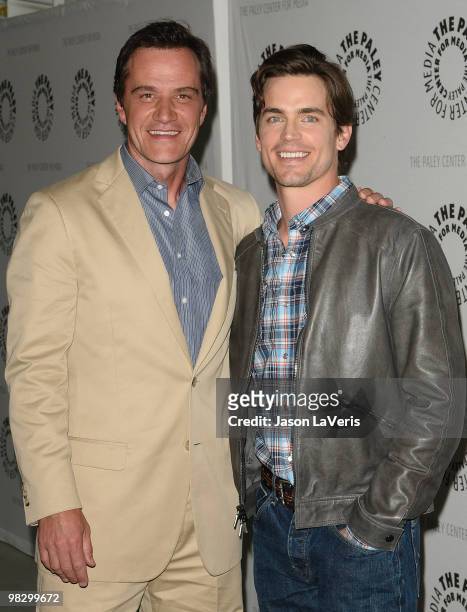 Actors Tim DeKay and Matthew Bomer attend the "White Collar" event at The Paley Center for Media on April 6, 2010 in Beverly Hills, California.