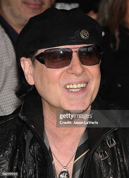 Klaus Meine of The Scorpions is inducted into the Hollywood RockWalk on April 6, 2010 in Hollywood, California.