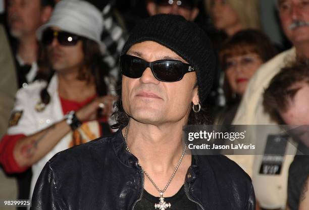 Matthias Jabs of The Scorpions is inducted into the Hollywood RockWalk on April 6, 2010 in Hollywood, California.