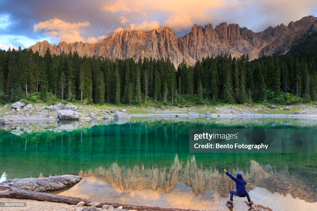 Lake carezza, Dolomite, Italy.