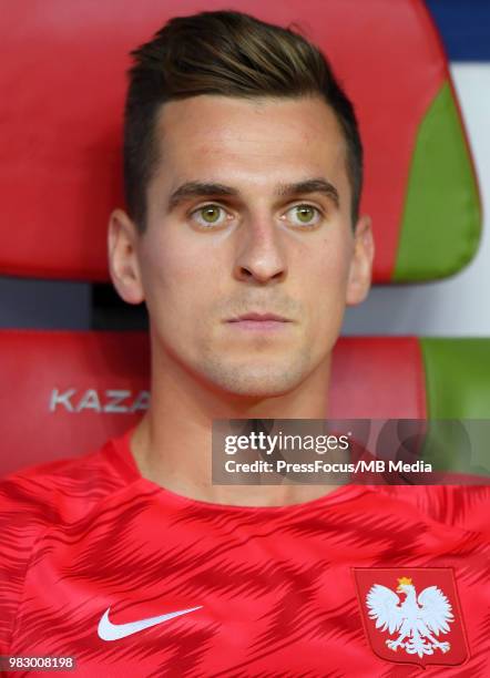 Arkadiusz Milik of Poland during the 2018 FIFA World Cup Russia group H match between Poland and Colombia at Kazan Arena on June 24, 2018 in Kazan,...