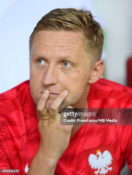 Kamil Glik of Poland during the 2018 FIFA World Cup Russia group H match between Poland and Colombia at Kazan Arena on June 24, 2018 in Kazan, Russia.