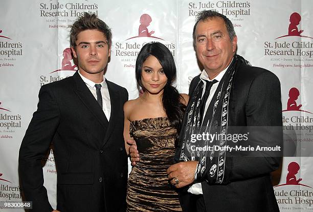 Actors Zac Efron, Vanessa Hudgens and Kenny Ortega attend The Inaugural St Jude's Estralla Por La Vida Gala at Club Nokia on April 6, 2010 in Los...