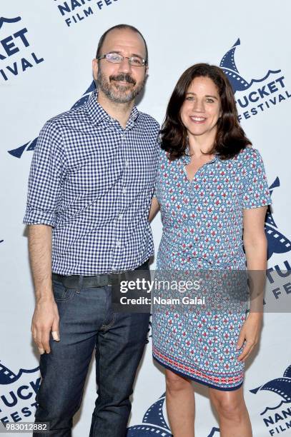 Basil Tsiokos and Lisa D'Apolito attend Morning Coffee at the 2018 Nantucket Film Festival - Day 5 on June 24, 2018 in Nantucket, Massachusetts.