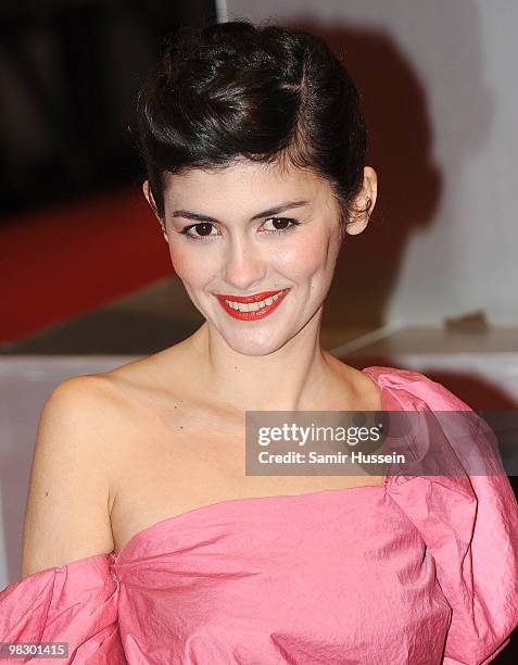Audrey Tautou arrives at the Orange British Academy Film Awards 2010 at the Royal Opera House on February 21, 2010 in London, England.