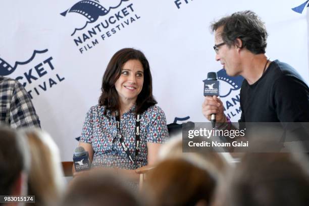 Lisa D'Apolito and Tom Cavanagh attend Morning Coffee at the 2018 Nantucket Film Festival - Day 5 on June 24, 2018 in Nantucket, Massachusetts.