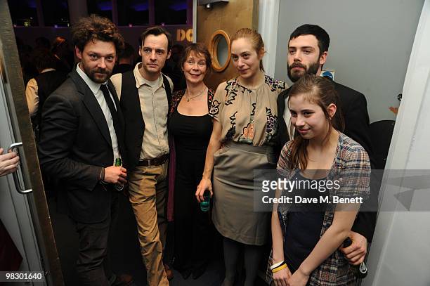 Richard Coyle, Paul Hilton, Celia Imrie, Jodhi May, David Leon and Skye Bennett attend the afterparty of Opening Night Polar Bears at the Donmar...