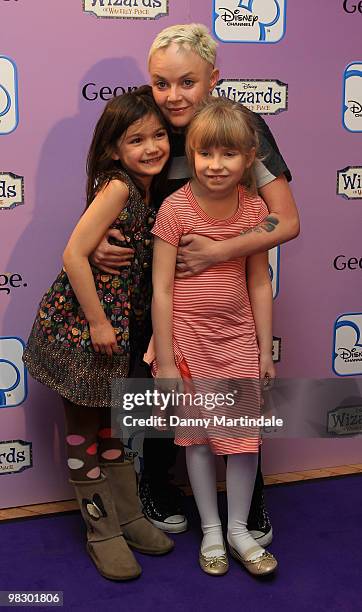 Gail Porter and family attend the launch of Disney Channel's 'Wizards of Waverly Place' fashion range on April 7, 2010 in London, England.