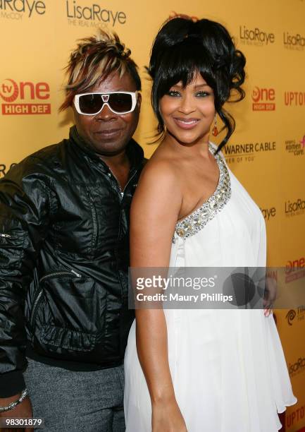 LisaRaye McCoy and Joe Exclusive arrive at "LisaRaye: The Real McCoy" Premiere Screening Launch Party at The Standard Hotel on April 6, 2010 in Los...