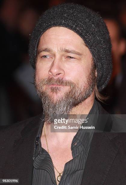 Actor Brad Pitt arrives at the 'Kick Ass' Premiere at the Empire Leicester Square on March 22, 2010 in London, England.