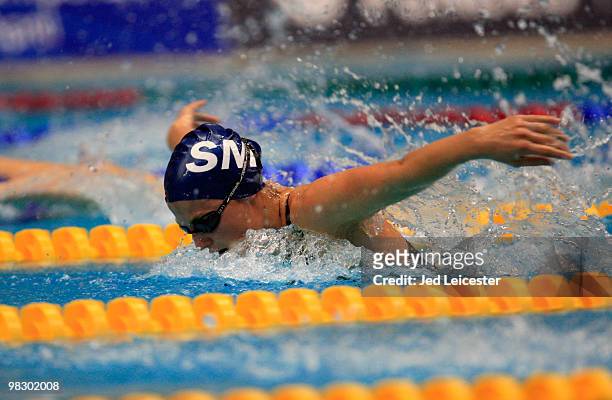 Keri-Anne Payne competes in the Women's 400m Individual Medley at the British Gas Swimming Championships event at Ponds Forge Pool on April 3, 2010...