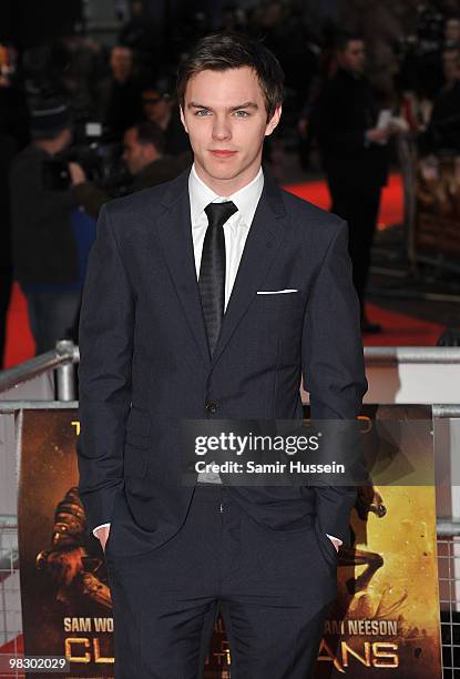 Nicholas Hoult arrives at the World Film Premiere of 'Clash of the Titans' at the Empire Leicester Square on March 29, 2010 in London, England.