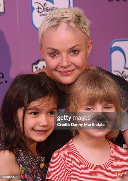 Gail Porter and family attend the launch of Disney Channel's 'Wizards of Waverly Place' fashion range on April 7, 2010 in London, England.