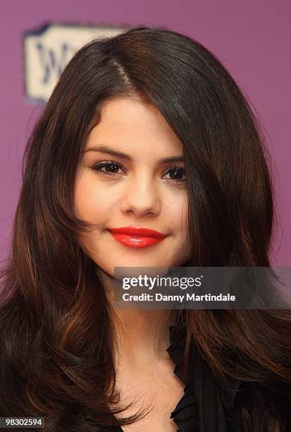 Selena Gomez attends the launch of Disney Channel's 'Wizards of Waverly Place' fashion range on April 7, 2010 in London, England.