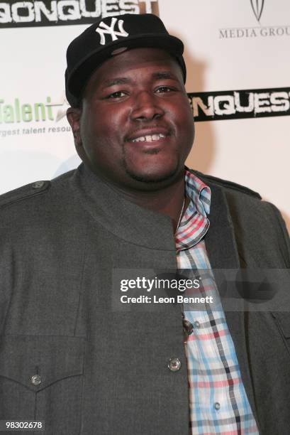 Quinton Aaron arrives at Boulevard3 on April 6, 2010 in Hollywood, California.