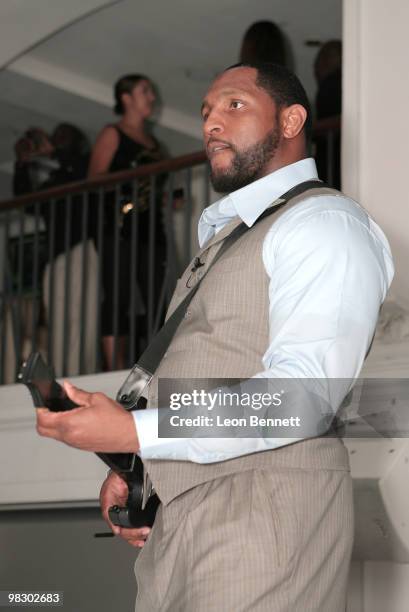 Ray Lewis arrives at Boulevard3 on April 6, 2010 in Hollywood, California.